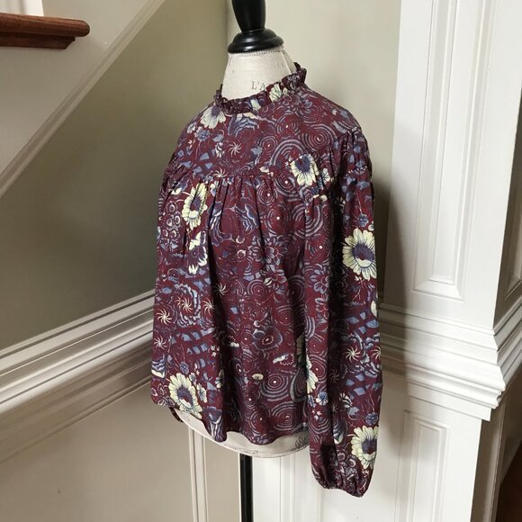Ulla Johnson Floral Burgundy Blouse - Picture 9 of 14